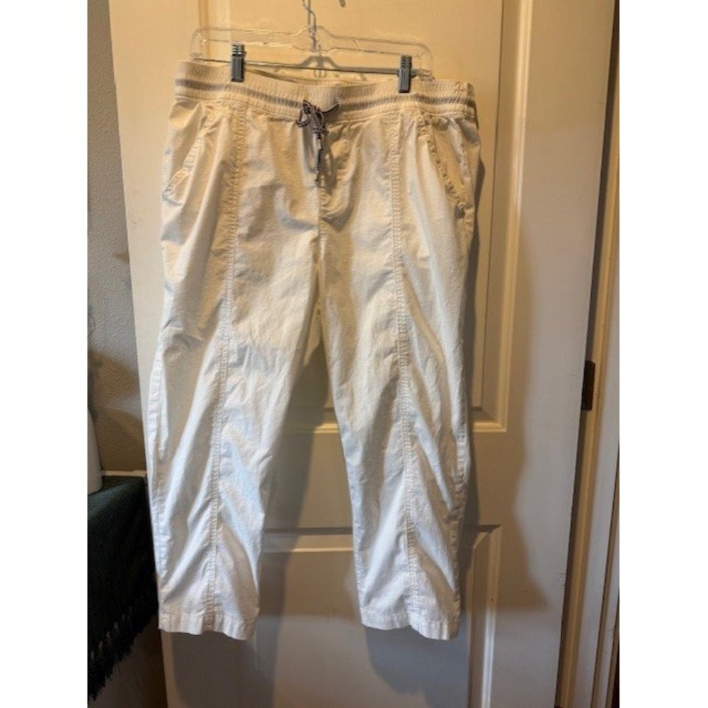 Torrid White Cotton Blend Drawstring Elastic Waist Crop Jogger Pants Womens 1